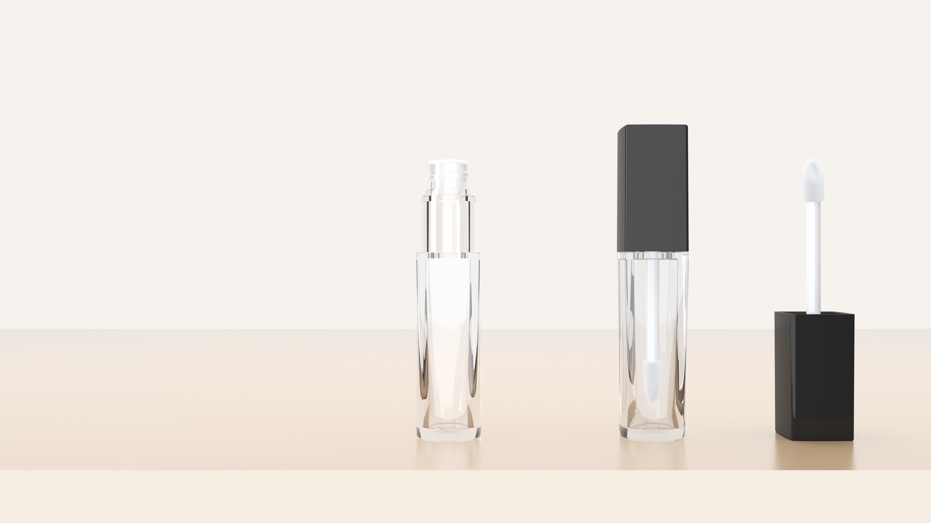 Contoured-Mid Square Clear Lipgloss