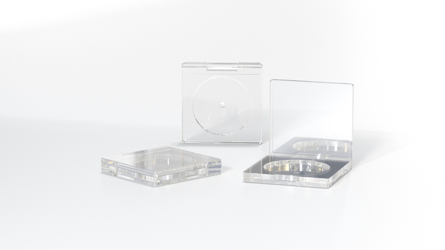 Large-Capacity Square Transparent Compact