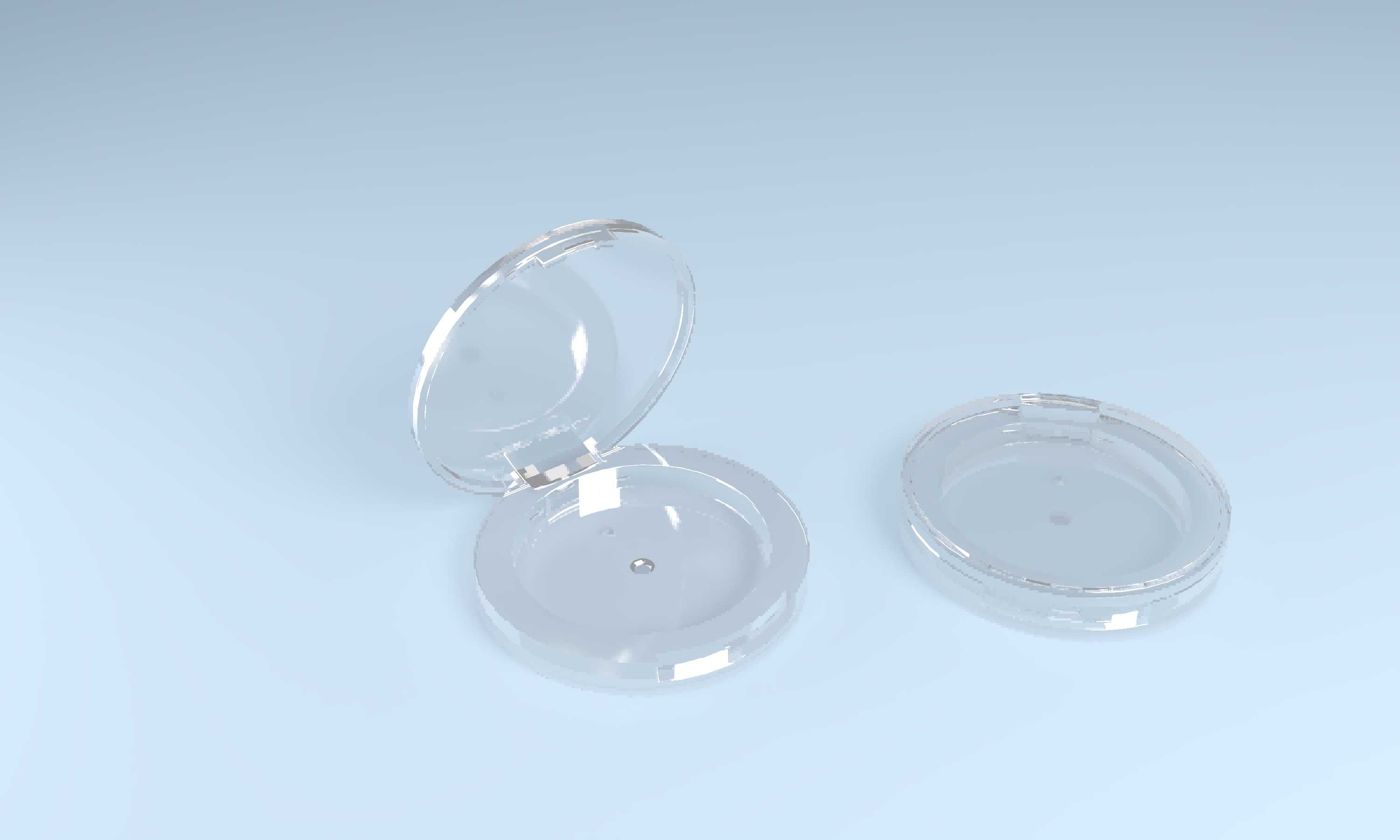 Oversized Round Flip-Top Clear Compact