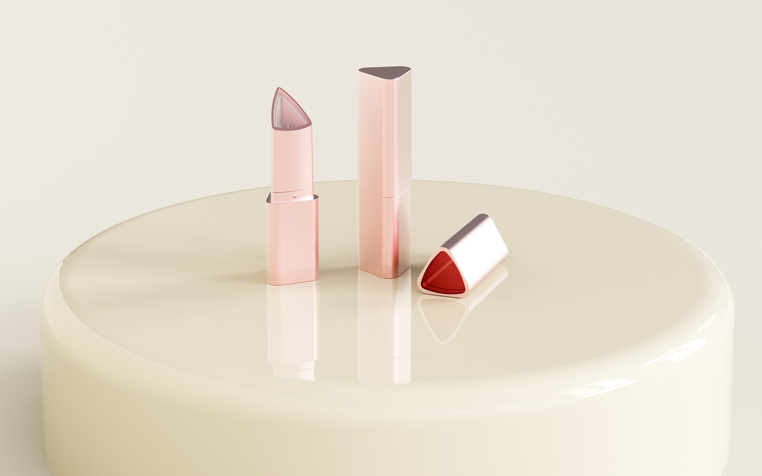 Petite Triangle Cuboid Rotating Classic Lipstick