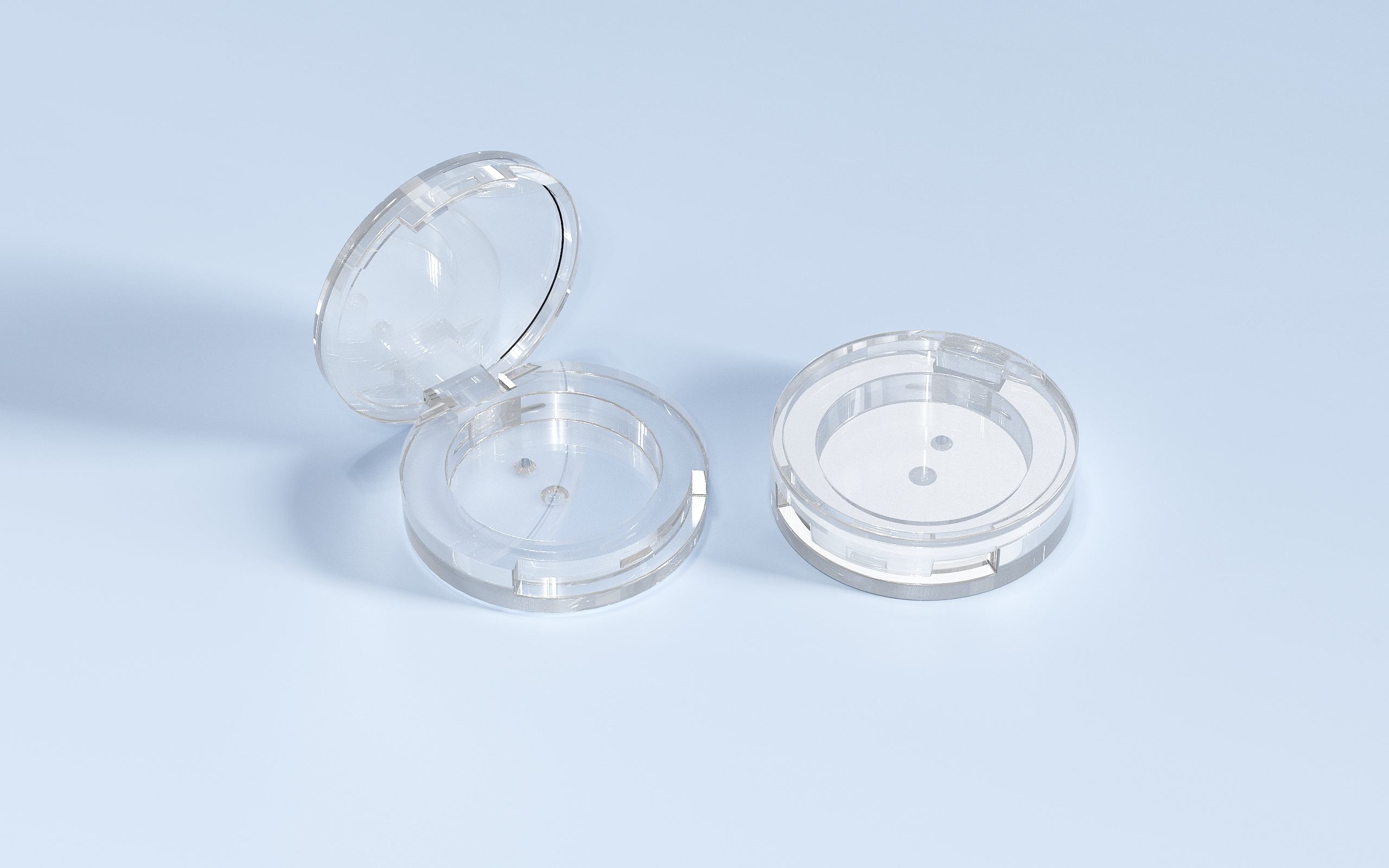 Round Flip-Top Clear Compact