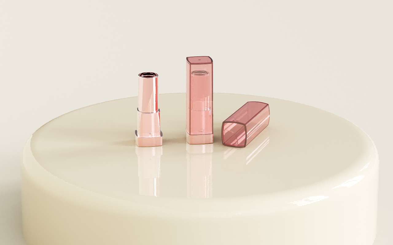 Square Transparent Rotating Classic Lipstick